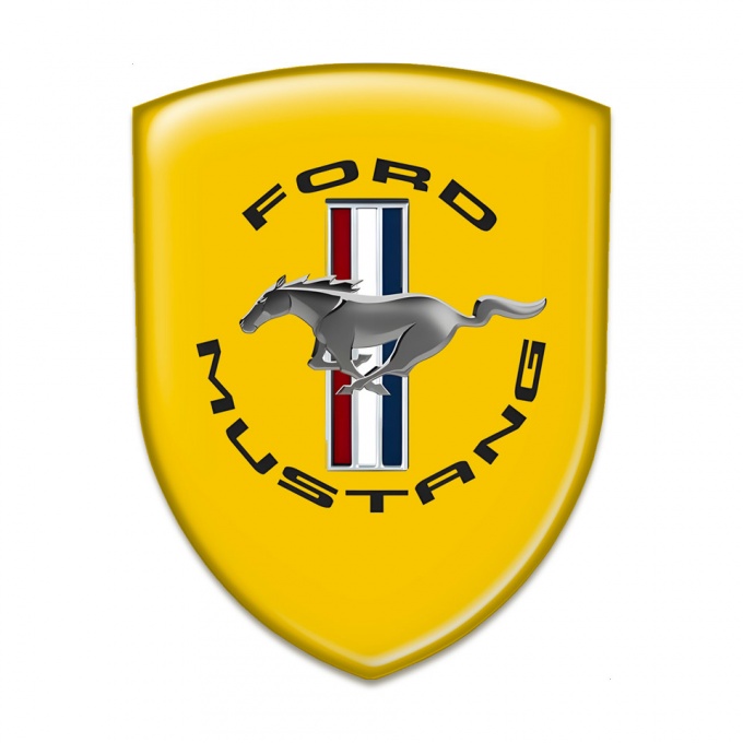 Ford Mustang Resin Sticker Yellow print Classic Logo 
