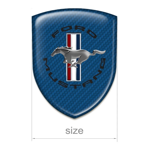 Ford Mustang 3D Gel Emblem navy Blue Carbon Classic Logo 