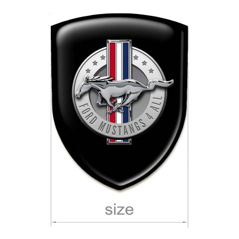 Ford Mustang Emblem Badge Logo Black Print Round Logo 