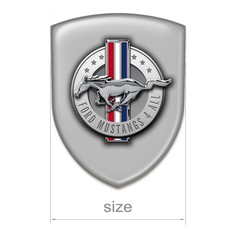 Ford Mustang Domed Emblem Grey Print Round Logo 