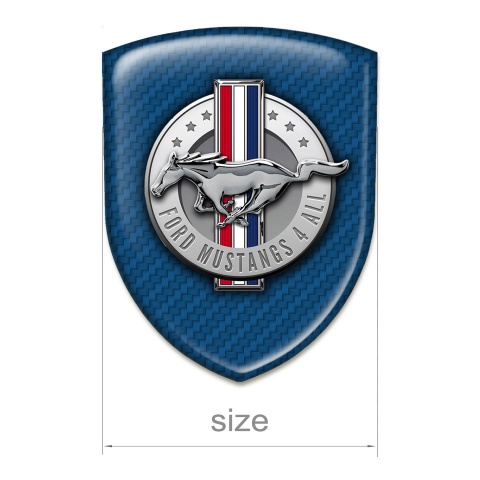 Ford Mustang Emblem Interior Navy Blue Carbon Print Round Logo 