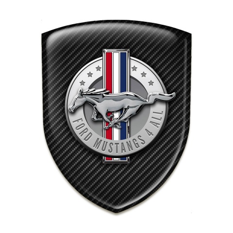 Ford Musatng Car Accessories Badge Dark Carbon Round Logo Style 