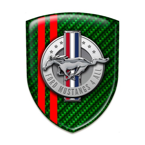 Ford Mustang Car Interior Badge Green Carbon Red Lines Style 
