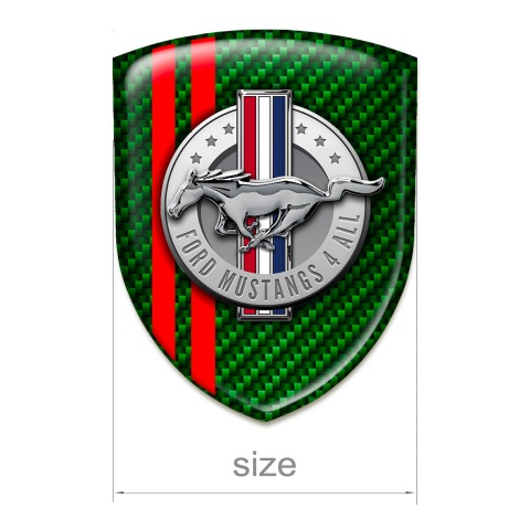 Ford Mustang Car Interior Badge Green Carbon Red Lines Style 