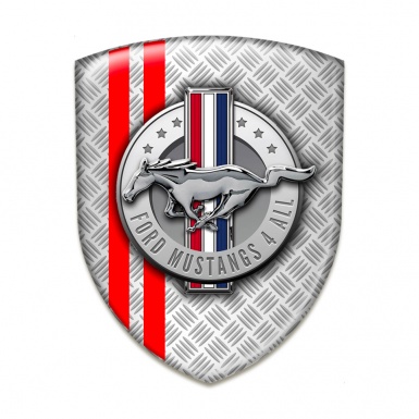 Ford Mustang Silicone Badge Mes Base Red Lines Style 