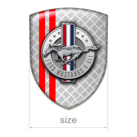 Ford Mustang Silicone Badge Mes Base Red Lines Style 