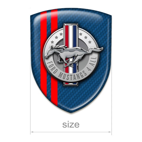 Ford Mustang Silicone Shield Navy Blue Carbon Red Lines Style 