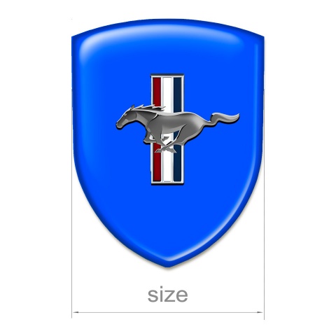 Ford Mustang Tuning Emblem Blue Base Silver Logo Design 