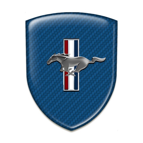 Ford Mustang Self Adhesive Emblem Logo Navy Blue Carbon Design 