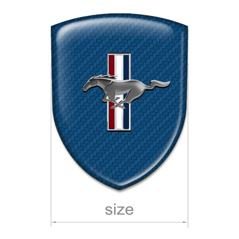 Ford Mustang Self Adhesive Emblem Logo Navy Blue Carbon Design 