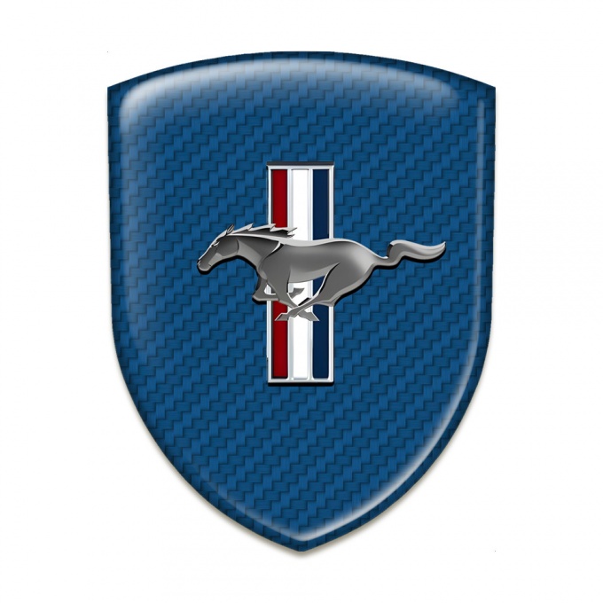 Ford Mustang Self Adhesive Emblem Logo Navy Blue Carbon Design 