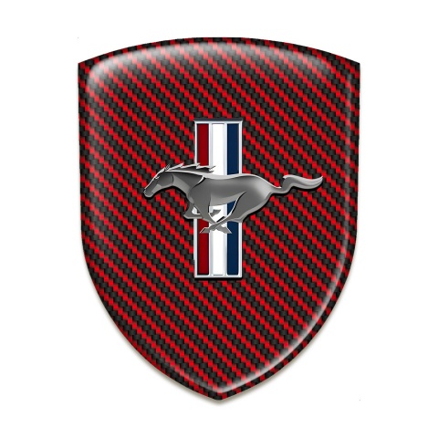 Ford Mustang Resin Sticker Red Carbon Style 
