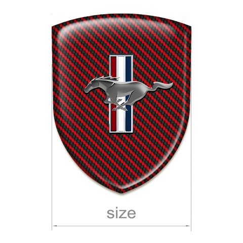 Ford Mustang Resin Sticker Red Carbon Style 