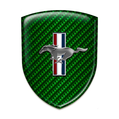 Ford Mustang 3D Gel Emblem Green Carbon Design 
