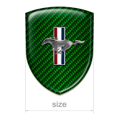 Ford Mustang 3D Gel Emblem Green Carbon Design 