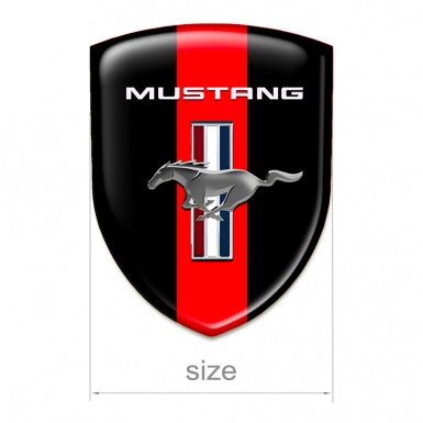 Ford Mustang Silicone Badge Black with Red Ribbon Edition 