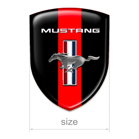 Ford Mustang Silicone Badge Black with Red Ribbon Edition 