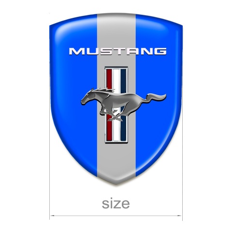 Ford Mustang Silicone Shield Blue with Grey Ribbon Style 