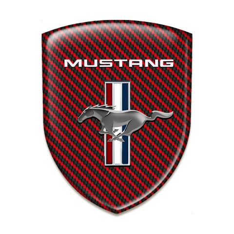 Ford Mustang Logo Emblem High End Red Carbon Edition 