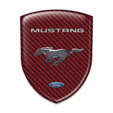 Ford Mustang Emblem Exterior Premium Quality red Carbon Variant