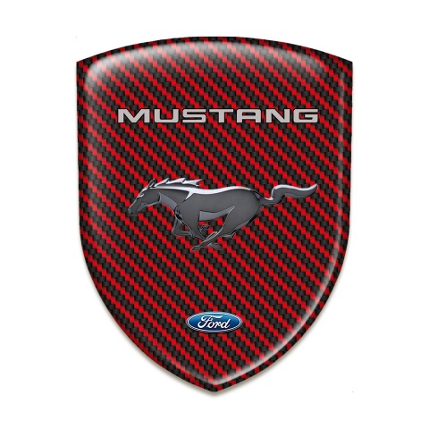 Ford Mustang Emblem Exterior Premium Quality red Carbon Variant