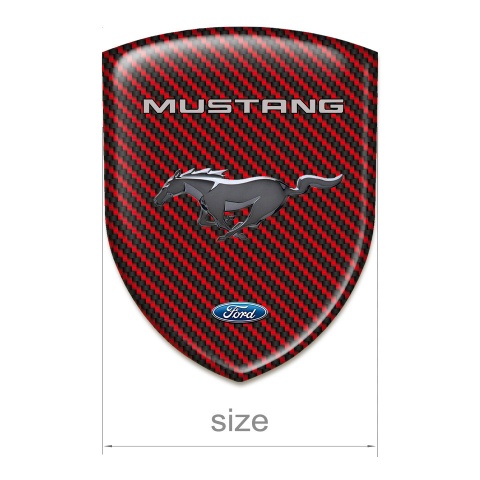 Ford Mustang Emblem Exterior Premium Quality red Carbon Variant