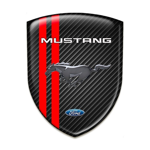 Ford Mustang Car Accessories Badge Black Carbon Red Lines Variant