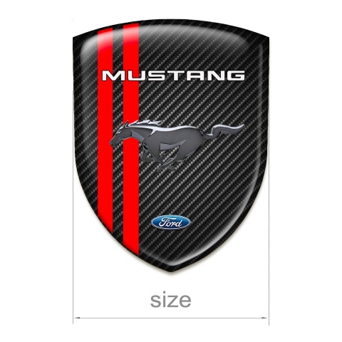 Ford Mustang Car Accessories Badge Black Carbon Red Lines Variant