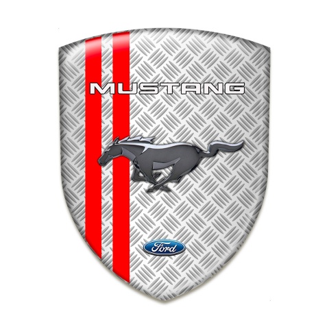 Ford Mustang Self Adhesive Car logo Emblem Mesh with Red Lines Variant 