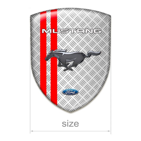 Ford Mustang Self Adhesive Car logo Emblem Mesh with Red Lines Variant 