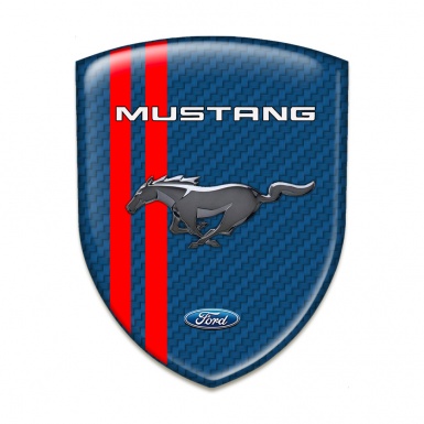 Ford Mustang Car Interior Badge Blue carbon Red Lines Variant