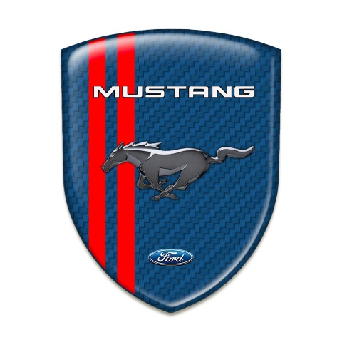 Ford Mustang Car Interior Badge Blue carbon Red Lines Variant