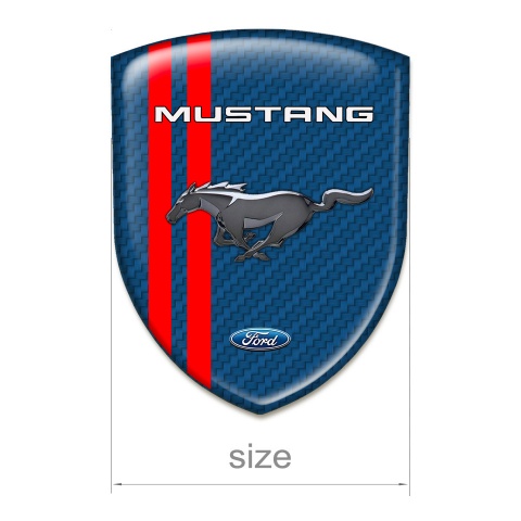 Ford Mustang Car Interior Badge Blue carbon Red Lines Variant
