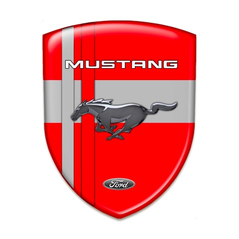 Ford Mustang Silicone Shield Red base Crossed Grey Lines Design 
