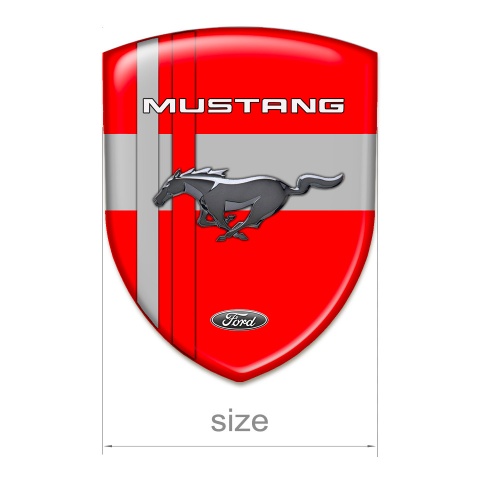 Ford Mustang Silicone Shield Red base Crossed Grey Lines Design 