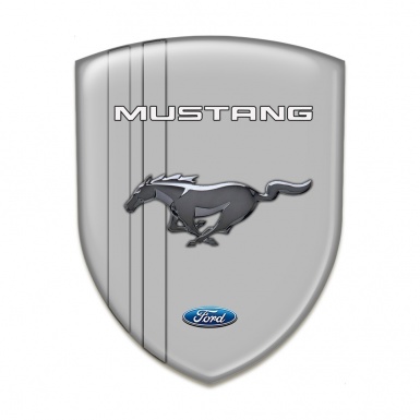 Ford Mustang Auto Emblem Grey Base Grey Lines Style 
