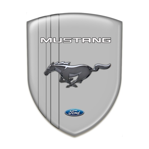 Ford Mustang Auto Emblem Grey Base Grey Lines Style 