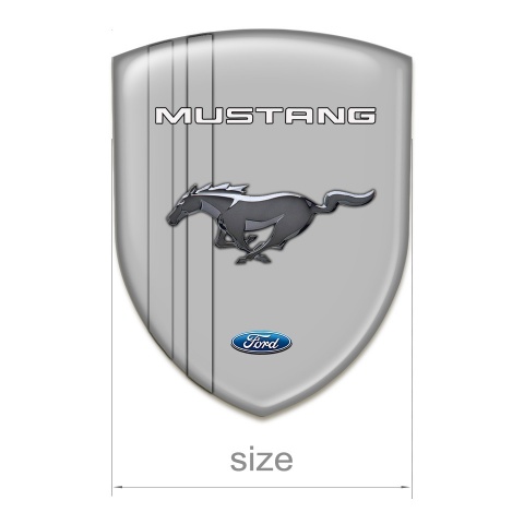 Ford Mustang Auto Emblem Grey Base Grey Lines Style 