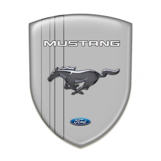 Ford Mustang Auto Emblem Grey Base Grey Lines Style 