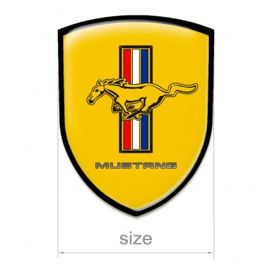 Ford Mustang Silicone Emblem Yellow Warp Black Outline 