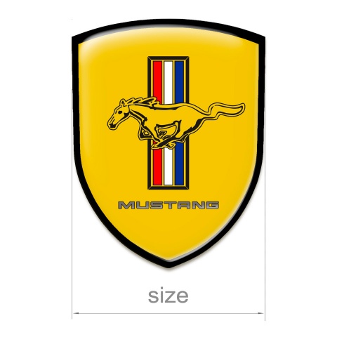 Ford Mustang Silicone Emblem Yellow Warp Black Outline 