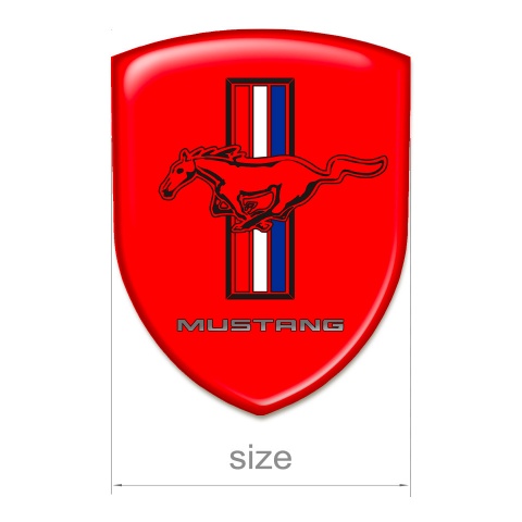 Ford Mustang 3D Gel Emblem Red Style 