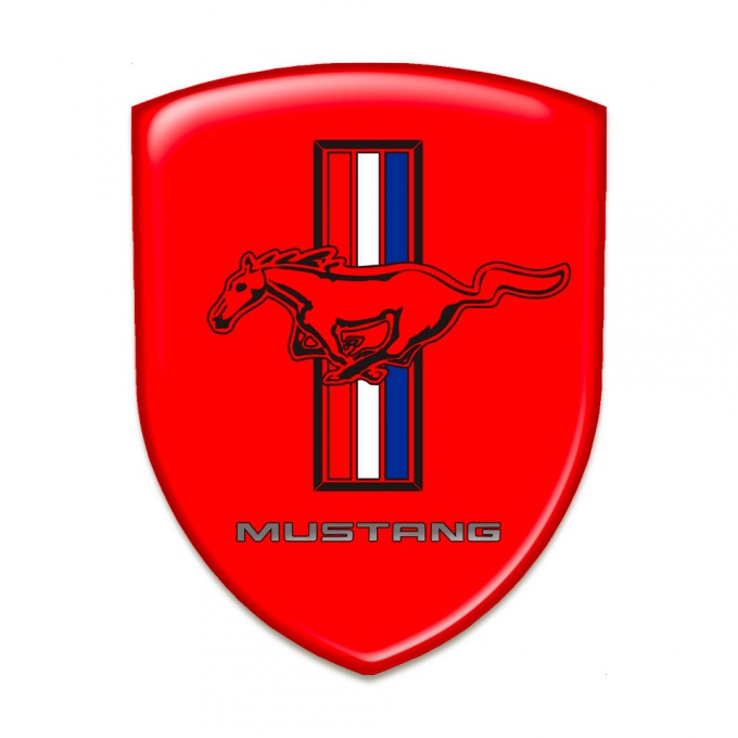 Ford Mustang 3D Gel Emblem Red Style 