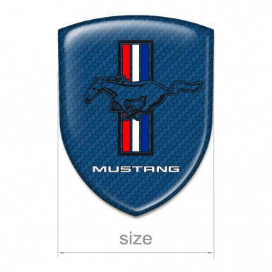Ford Mustang Tuning Emblem Navy Blue Carbon Style