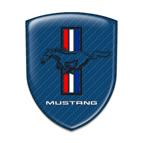 Ford Mustang Tuning Emblem Navy Blue Carbon Style