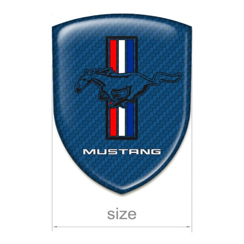 Ford Mustang Tuning Emblem Navy Blue Carbon Style
