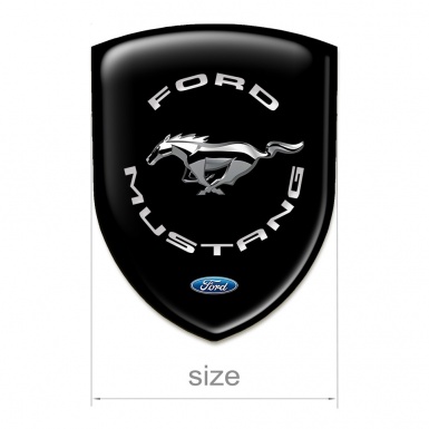 Ford Mustang Self Adhesive Car logo Emblem Black Base Silver Logo 