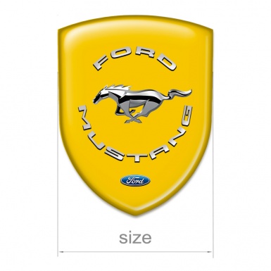 Ford Mustang Silicone Shield Yellow Base Silver Logo 