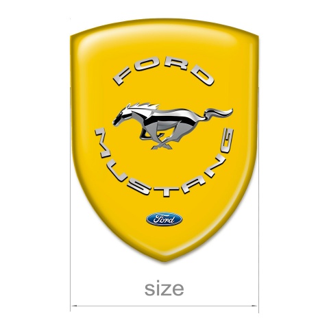 Ford Mustang Silicone Shield Yellow Base Silver Logo 