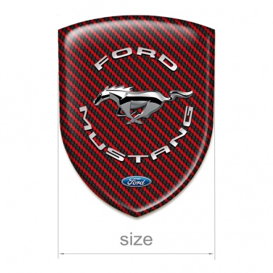Ford Mustang Emblem Exterior red Carbon print Swilver logo Style 